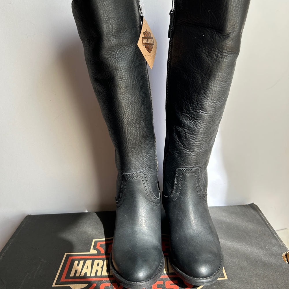 Harley-Davidson Black Leather Boots Size 6.5